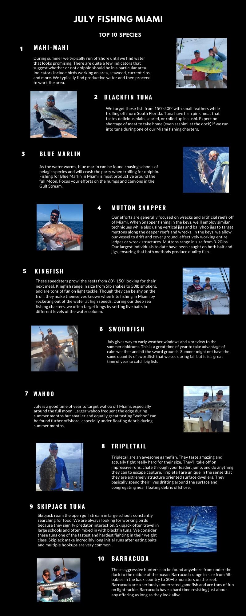 Miami Fishing Calendar by Month Double Threat Charters