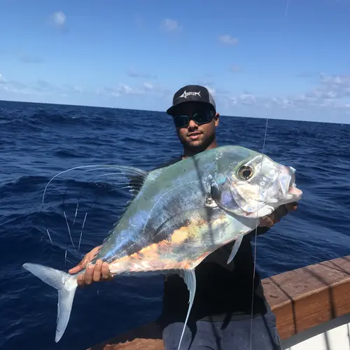An African Pompano caught aboard the Double Threat on a Miami fishing charter