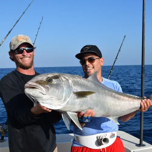 An Amberjack caught aboard the Double Threat on a Miami fishing charter