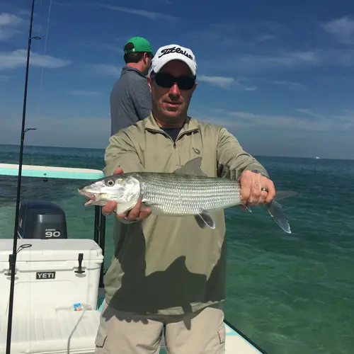 A Bonefish caught aboard the Double Threat on a Miami fishing charter