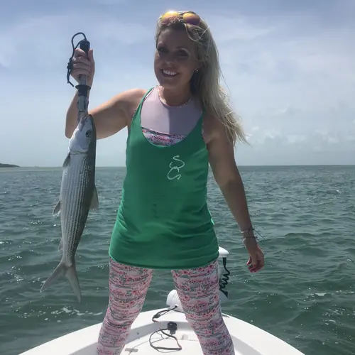 A Bonefish caught aboard the Double Threat on a Miami fishing charter