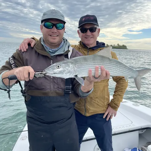 A Bonefish caught aboard the Double Threat on a Miami fishing charter