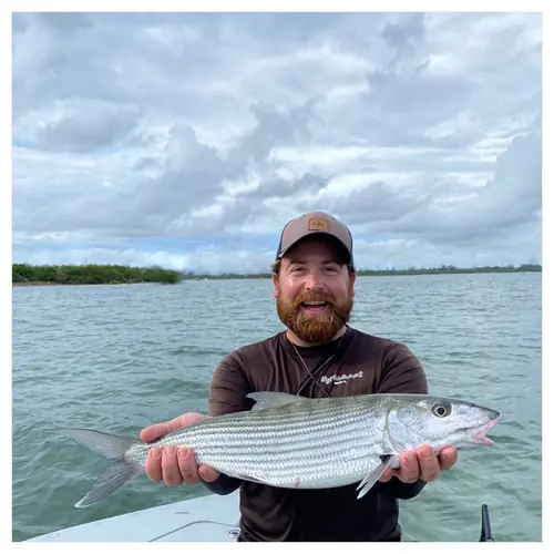 A Bonefish caught aboard the Double Threat on a Miami fishing charter