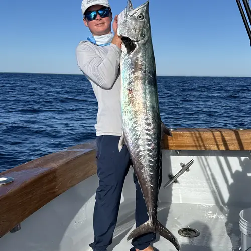 A Kingfish caught aboard the Double Threat on a Miami fishing charter