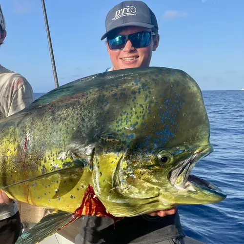 A Mahi caught aboard the Double Threat on a Miami fishing charter