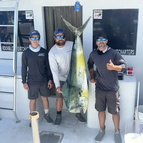 A Mahi caught aboard the Double Threat on a Miami fishing charter