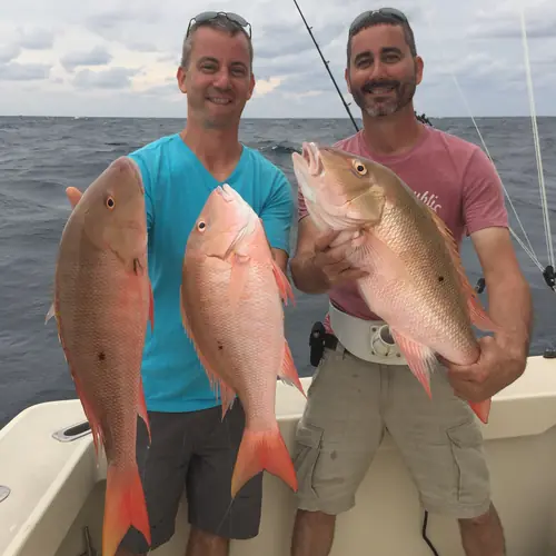 A Mutton Snapper caught aboard the Double Threat on a Miami fishing charter