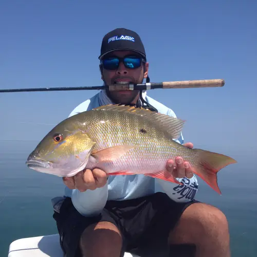 A Mutton Snapper caught aboard the Double Threat on a Miami fishing charter