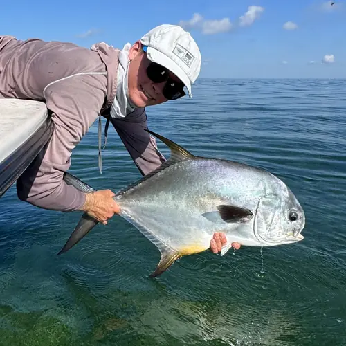 A Permit caught aboard the Double Threat on a Miami fishing charter