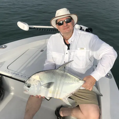 A Permit caught aboard the Double Threat on a Miami fishing charter