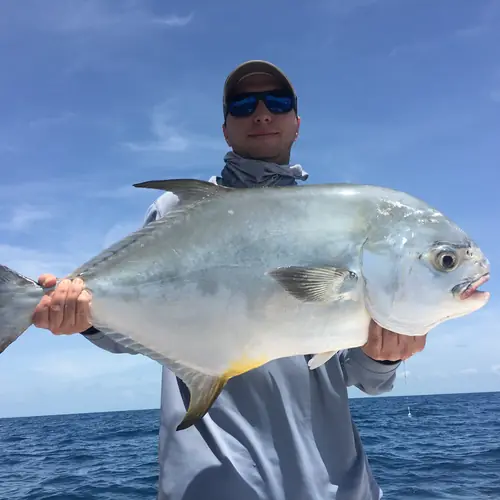 A Permit caught aboard the Double Threat on a Miami fishing charter