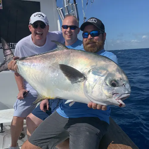 A Permit caught aboard the Double Threat on a Miami fishing charter