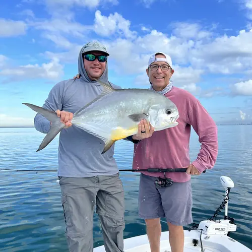A Permit caught aboard the Double Threat on a Miami fishing charter