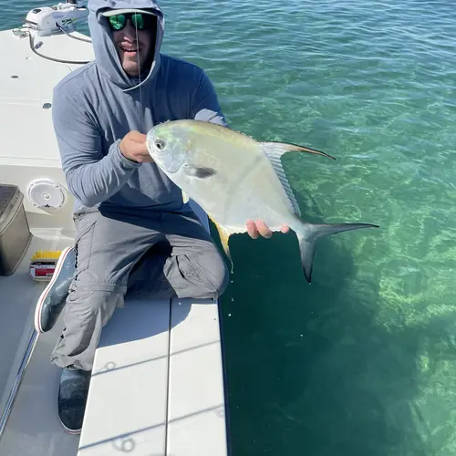 A Permit caught aboard the Double Threat on a Miami fishing charter