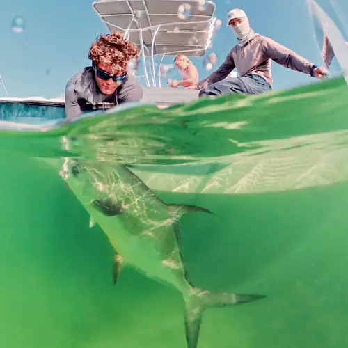 A Permit caught aboard the Double Threat on a Miami fishing charter