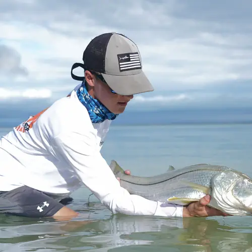 A Snook caught aboard the Double Threat on a Miami fishing charter