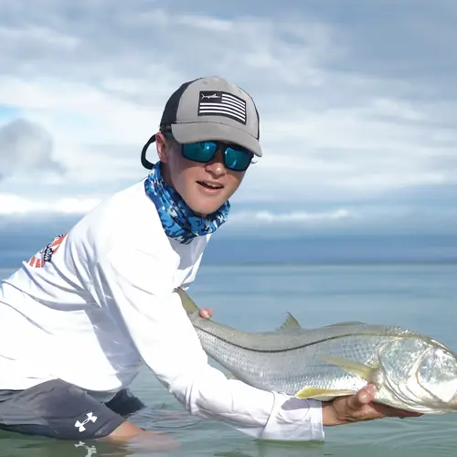 A Snook caught aboard the Double Threat on a Miami fishing charter