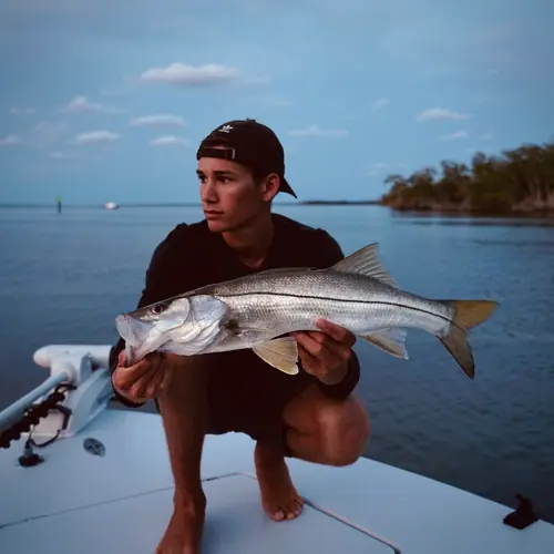 A Snook caught aboard the Double Threat on a Miami fishing charter