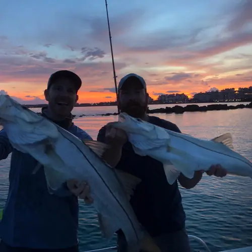 A Snook caught aboard the Double Threat on a Miami fishing charter