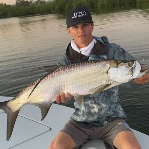 A Tarpon caught aboard the Double Threat on a Miami fishing charter