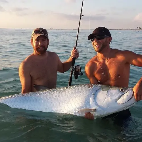 A Tarpon caught aboard the Double Threat on a Miami fishing charter