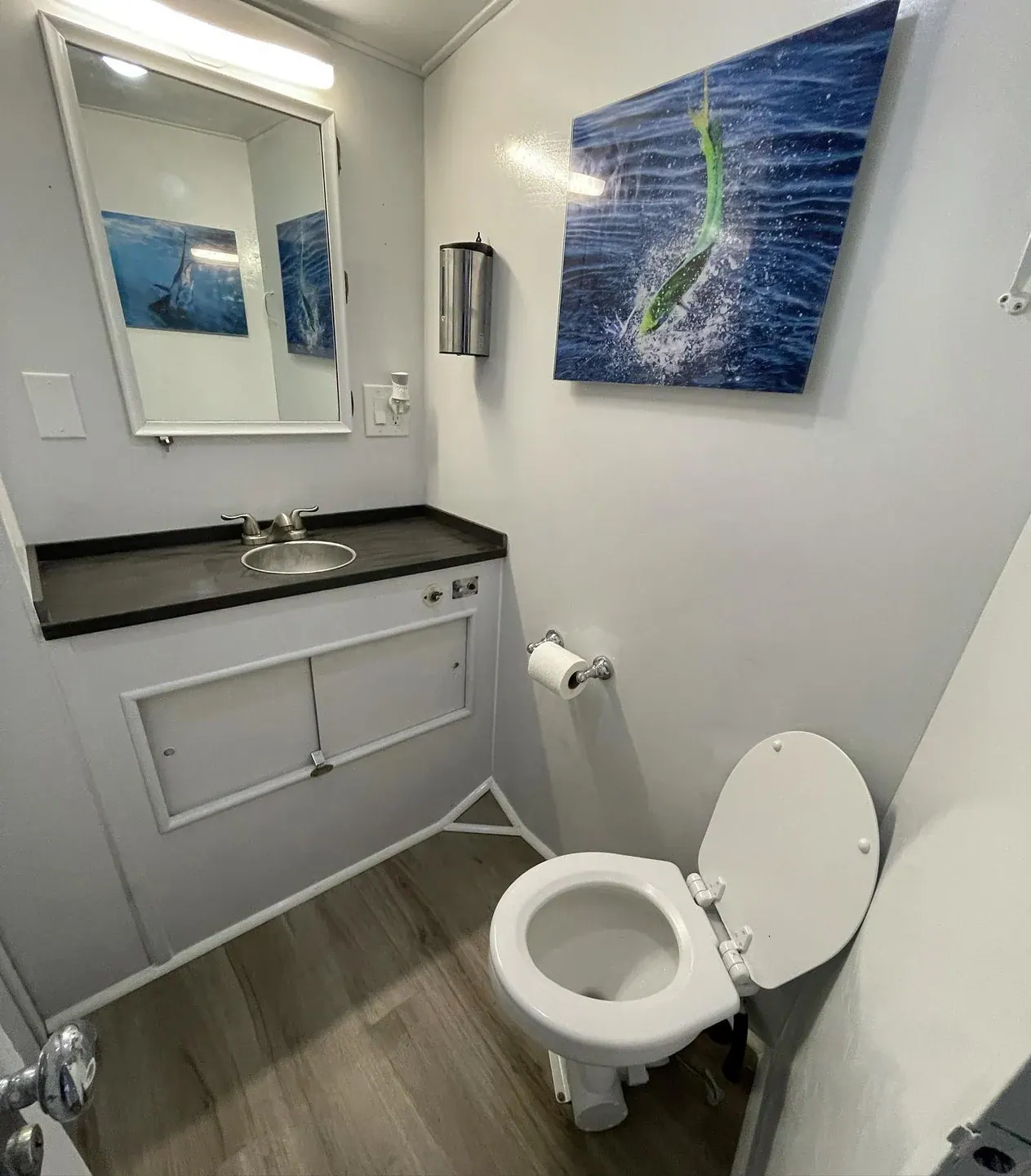 The head (bathroom) aboard the Double Threat