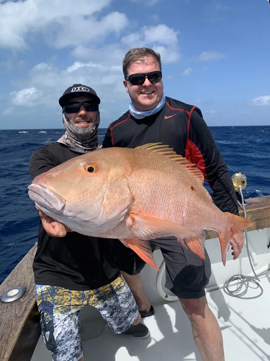 Mutton snapper caught on a Miami deep sea fishing charter