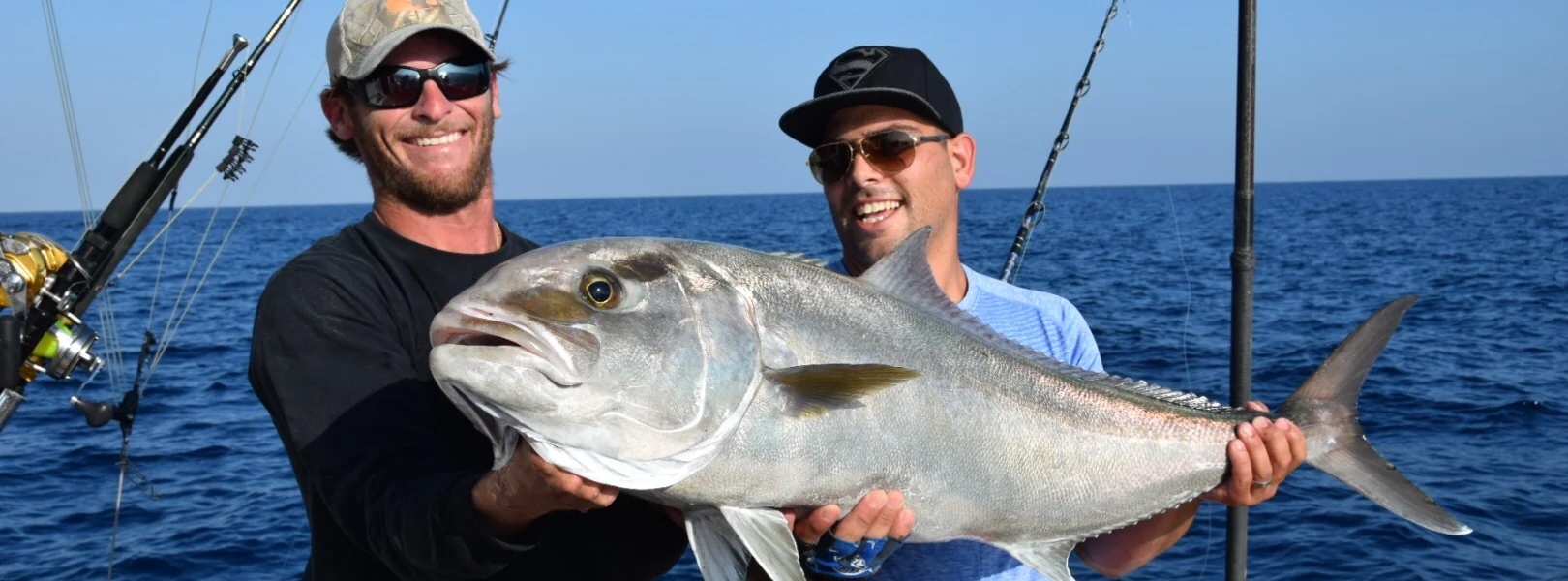 An amberjack caught aboard the Double Threat off Miami