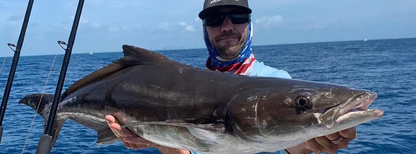 A cobia caught aboard the Double Threat off Miami