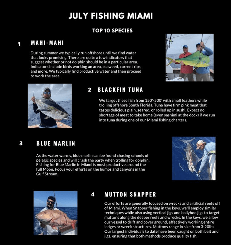 July Fishing Calendar